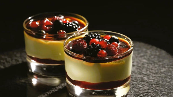 Crema brulee de Coppa y frutos rojos