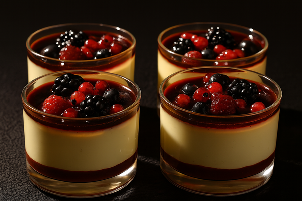 Crema brulee de Coppa y frutos rojos